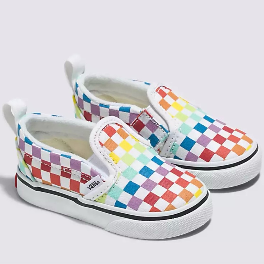 Size 4 Vans Rainbow Checkered Toddler Shoes